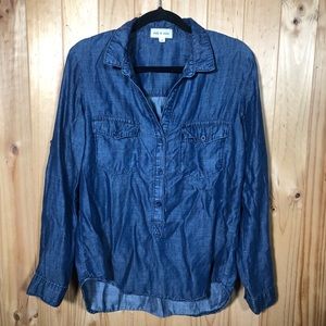 Cloth & Stone Tencel Chambray Popover Tunic Shirt